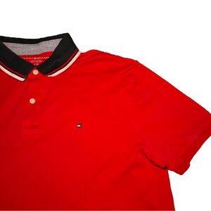 Tommy Hilfiger Red Polo with Black Collar